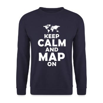 Geography Teacher Gift Geography Cartography - Unisex Sweatshirt - navy - Front - Alina (178cm) & Michal (187cm)