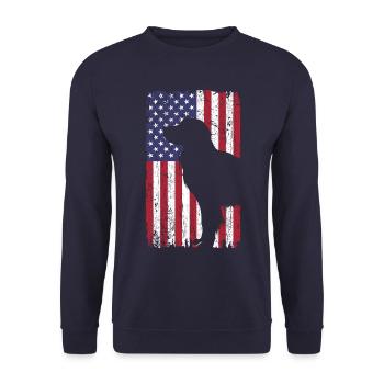 Chien Golden Retriever avec drapeau des États-Unis - Sweat-shirt Unisexe - marine - Devant - Alina (178cm) & Michal (187cm)