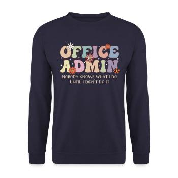 Motif d’appréciation de l’administrateur de bureau - Sweat-shirt Unisexe - marine - Devant - Alina (178cm) & Michal (187cm)
