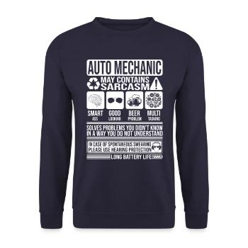 Auto Mechanic Sarcasm funny Gift Auto Mechanic - Unisex Sweatshirt - navy - Front - Alina (178cm) & Michal (187cm)