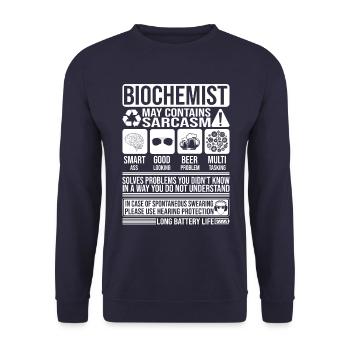 Biochimiste Sarcasme drôle cadeau Biochimiste - Sweat-shirt Unisexe - marine - Devant - Alina (178cm) & Michal (187cm)