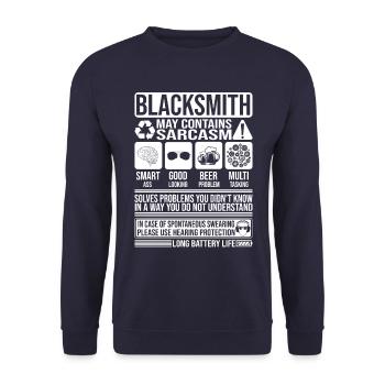 Blacksmith Sarcasm funny Gift Blacksmith - Unisex Sweatshirt - navy - Front - Alina (178cm) & Michal (187cm)