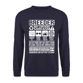 Züchter Sarkasmus lustig Geschenk Züchter - Unisex Pullover - Navy - Vorne - Alina (178cm) & Michal (187cm)