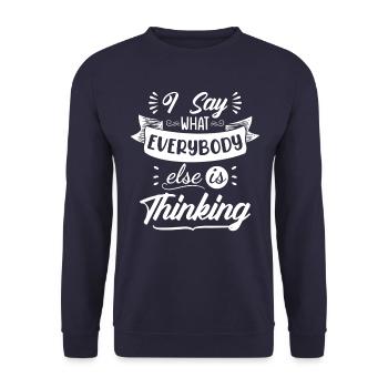 Je dis ce que tout le monde pense - Sweat-shirt Unisexe - marine - Devant - Alina (178cm) & Michal (187cm)