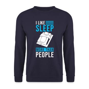 J’aime dormir plus que les gens - Sweat-shirt Unisexe - marine - Devant - Alina (178cm) & Michal (187cm)