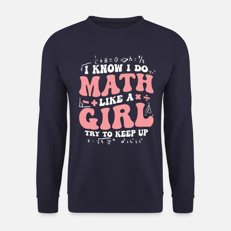 Math Genius Girl Power Statement - Unisex Sweatshirt - navy