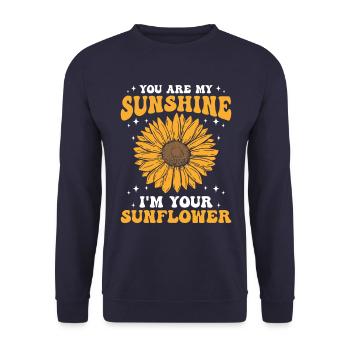 You're my sunshine Sunflower - Unisex Sweatshirt - navy - Front - Alina (178cm) & Michal (187cm)