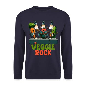 Veggie Rocks Music Band Carrot Buddies - Unisex Sweatshirt - navy - Front - Alina (178cm) & Michal (187cm)