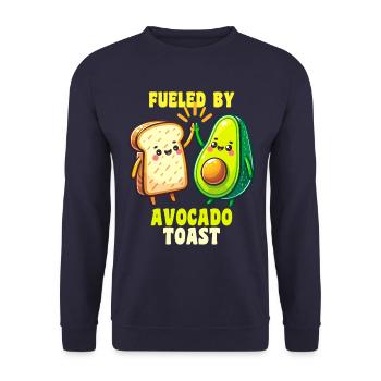 Alimenté par le motif de toast à l’avocat - Sweat-shirt Unisexe - marine - Devant - Alina (178cm) & Michal (187cm)