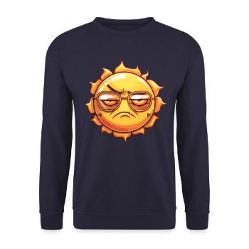 Annoyed sun with cool glasses - Unisex Sweatshirt - navy - Front - Alina (178cm) & Michal (187cm)