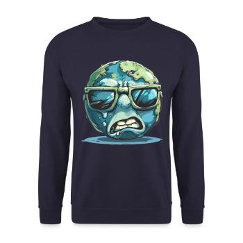 Globe terrestre cool avec lunettes de soleil graphique - Sweat-shirt Unisexe - marine - Devant - Alina (178cm) & Michal (187cm)