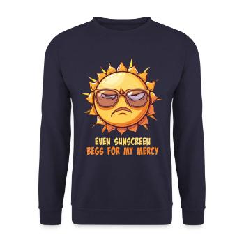 Soleil avec lunettes de soleil look puissant - Sweat-shirt Unisexe - marine - Devant - Alina (178cm) & Michal (187cm)
