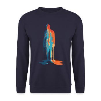 Explosion de couleurs Modern Silhouette - Sweat-shirt Unisexe - marine - Devant - Alina (178cm) & Michal (187cm)