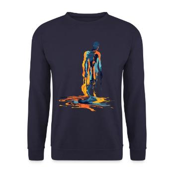 Explosion de couleurs Silhouette humaine - Sweat-shirt Unisexe - marine - Devant - Alina (178cm) & Michal (187cm)