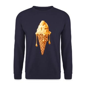 Fused Ice Cream Cone Motif - Unisex Sweatshirt - navy - Front - Alina (178cm) & Michal (187cm)