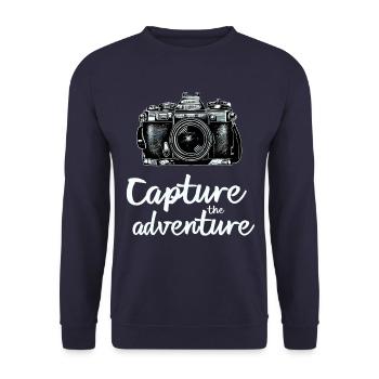 Capture The Adventure Fotografie Motiv - Unisex Pullover - Navy - Vorne - Alina (178cm) & Michal (187cm)