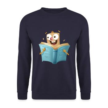 Le plaisir de la lecture pour les amoureux des livres - Sweat-shirt Unisexe - marine - Devant - Alina (178cm) & Michal (187cm)