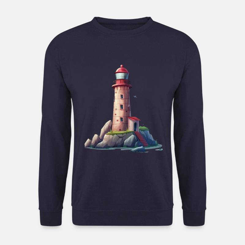 Phare sur la côte rocheuse - Sweat-shirt Unisexe - marine