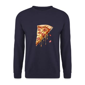 Leckere Pizza Salami Für Dich - Unisex Pullover - Navy - Vorne - Alina (178cm) & Michal (187cm)