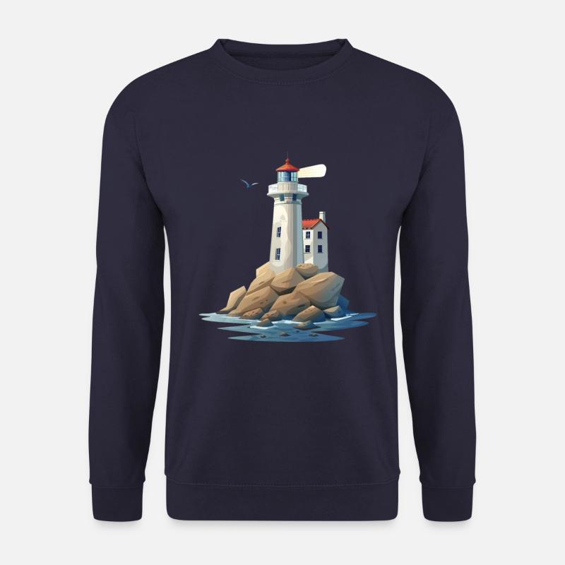 Lighthouse On The Rocky Coast - Unisex Sweatshirt - navy