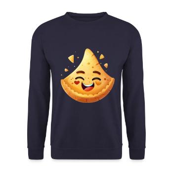 Happy fortune cookie smiling - Unisex Sweatshirt - navy - Front - Alina (178cm) & Michal (187cm)