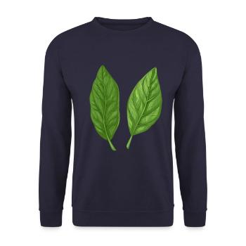Two Basil Leaves Pure Nature - Unisex Sweatshirt - navy - Front - Alina (178cm) & Michal (187cm)
