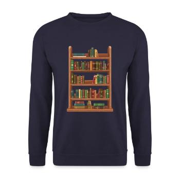 Étagère pleine de littérature classique - Sweat-shirt Unisexe - marine - Devant - Alina (178cm) & Michal (187cm)