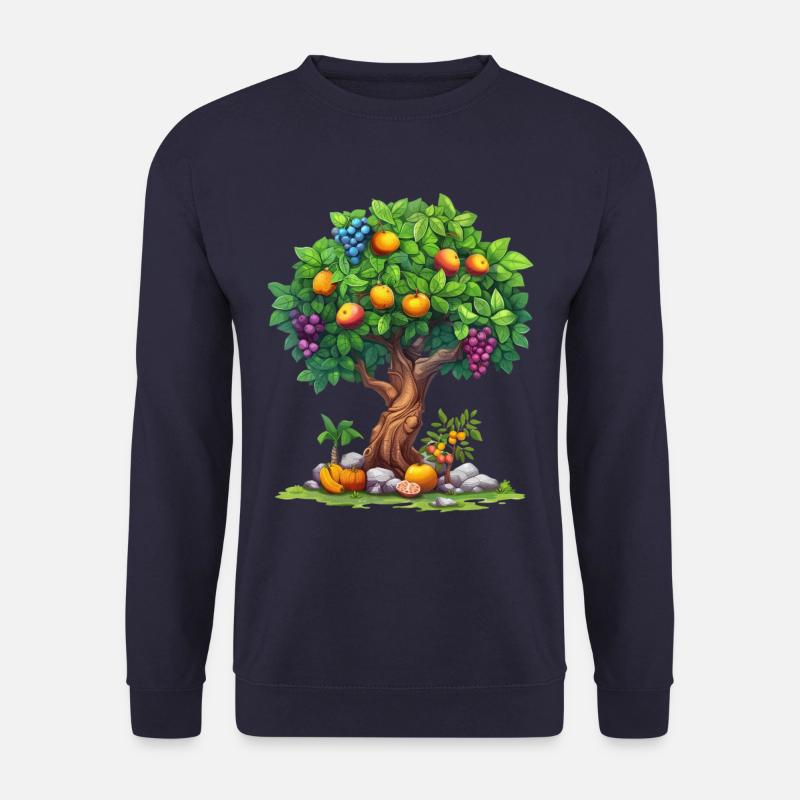Bunter Obstbaum Mit Reifen Früchten - Unisex Pullover - Navy