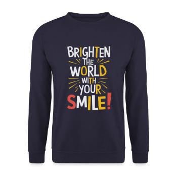 Light up the world with your smile - Unisex Sweatshirt - navy - Front - Alina (178cm) & Michal (187cm)