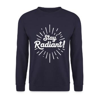 Bleib Strahlend Positivität Motivation - Unisex Pullover - Navy - Vorne - Alina (178cm) & Michal (187cm)