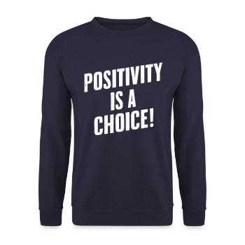 La positivité est un choix - Sweat-shirt Unisexe - marine - Devant - Alina (178cm) & Michal (187cm)