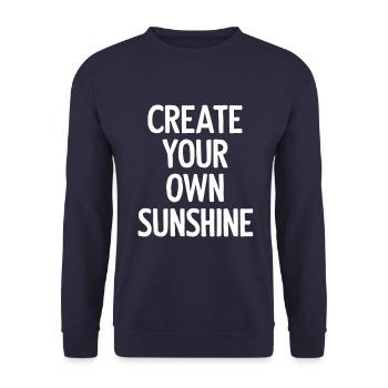 Erschaffe Deinen Eigenen Sonnenschein - Unisex Pullover - Navy - Vorne - Alina (178cm) & Michal (187cm)