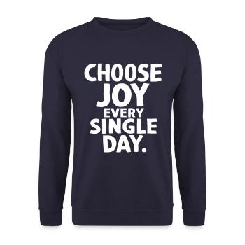 Choisissez la joie chaque jour - Sweat-shirt Unisexe - marine - Devant - Alina (178cm) & Michal (187cm)