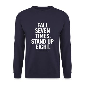 Tomber sept fois Debout Huit - Sweat-shirt Unisexe - marine - Devant - Alina (178cm) & Michal (187cm)