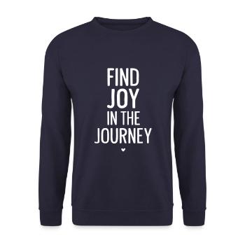 Find Joy In The Journey Motivation - Unisex Sweatshirt - navy - Front - Alina (178cm) & Michal (187cm)