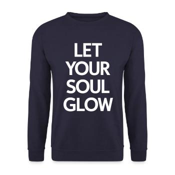 Lass Deine Seele Leuchten - Unisex Pullover - Navy - Vorne - Alina (178cm) & Michal (187cm)