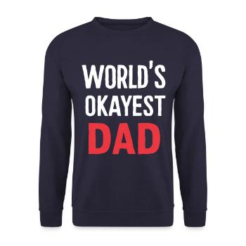 Weltbester Okayester Papa - Unisex Pullover - Navy - Vorne - Alina (178cm) & Michal (187cm)