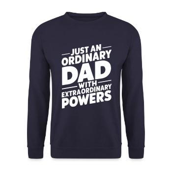 Ordinary dad with extraordinary powers - Unisex Sweatshirt - navy - Front - Alina (178cm) & Michal (187cm)