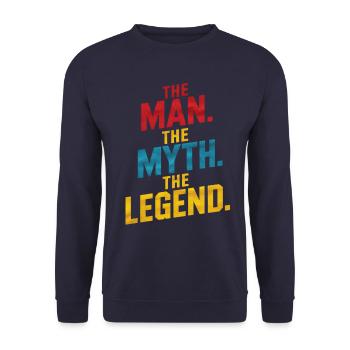 Der Mann Der Mythos Die Legende - Unisex Pullover - Navy - Vorne - Alina (178cm) & Michal (187cm)