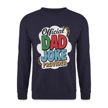 Offizieller Dad Joke Provider - Unisex Pullover - Navy - Vorne - Alina (178cm) & Michal (187cm)