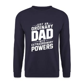 Juste un père ordinaire avec des super-pouvoirs - Sweat-shirt Unisexe - marine - Devant - Alina (178cm) & Michal (187cm)