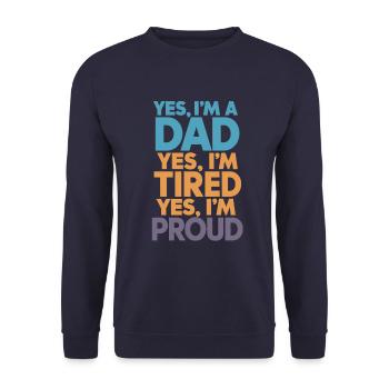 Ja, Ich Bin Ein Stolzer Vater - Unisex Pullover - Navy - Vorne - Alina (178cm) & Michal (187cm)