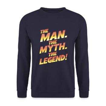 L’homme, le mythe, la légende - Sweat-shirt Unisexe - marine - Devant - Alina (178cm) & Michal (187cm)