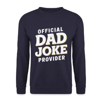 Offizieller Dad Joke Provider - Unisex Pullover - Navy - Vorne - Alina (178cm) & Michal (187cm)