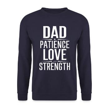Papa Patience Amour Force - Sweat-shirt Unisexe - marine - Devant - Alina (178cm) & Michal (187cm)