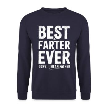 Bester Farzender Vater Aller Zeiten - Unisex Pullover - Navy - Vorne - Alina (178cm) & Michal (187cm)