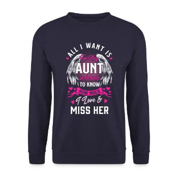 Aunt in Heaven - Unisex Sweatshirt - navy - Front - Alina (178cm) & Michal (187cm)