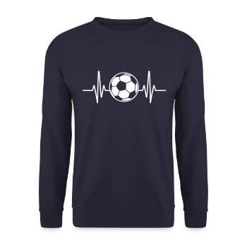 Battement de cœur du football pour les fans de football - Sweat-shirt Unisexe - marine - Devant - Alina (178cm) & Michal (187cm)