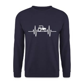 Tractor Heartbeat Agricultural Life - Unisex Sweatshirt - navy - Front - Alina (178cm) & Michal (187cm)