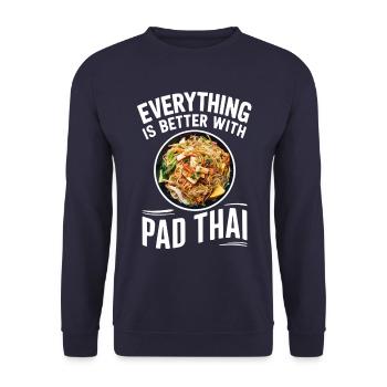 Everything is better with Pad Thai - Unisex Sweatshirt - navy - Front - Alina (178cm) & Michal (187cm)